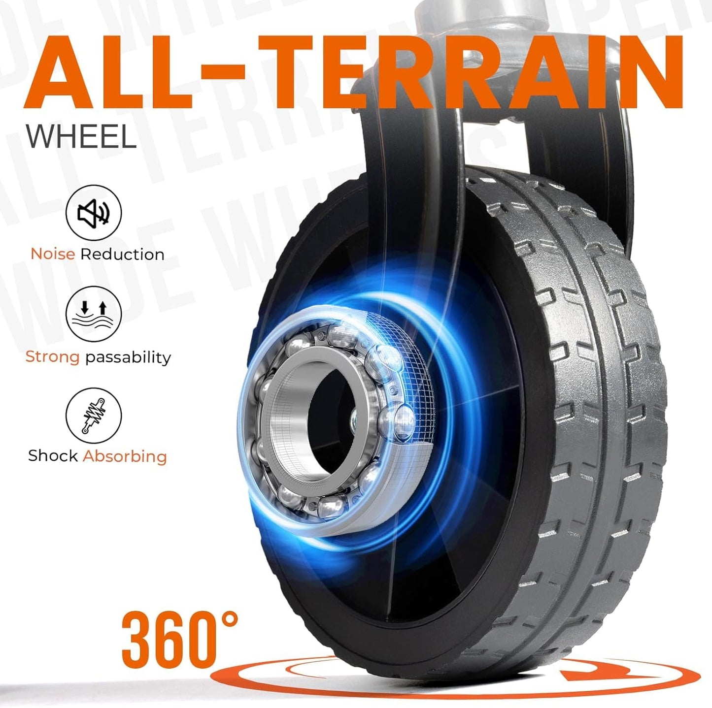 Overmont 120L Festival Camping trolley on Removable wheels - Pull Along Collapsible Wagon Cart with Adjustable Handle - 220LBS/100kg Large Capacity