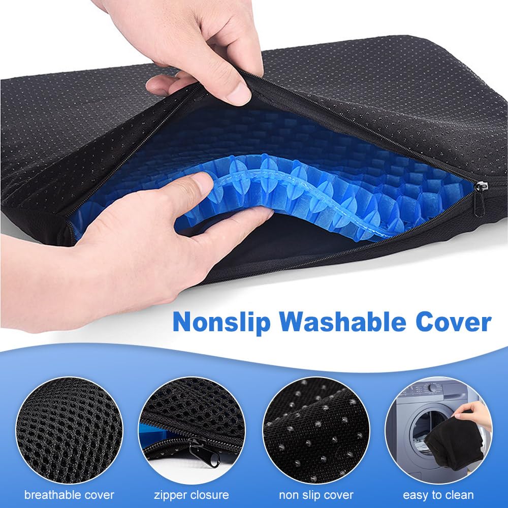 Chair Cushions,Car Seat Cushion,Honeycomb Gel wheelchair Cushion for Driving,Airplane,Travel,Orthopedic,Coccyx,Office,Desk,Pressure Sore,Stadium