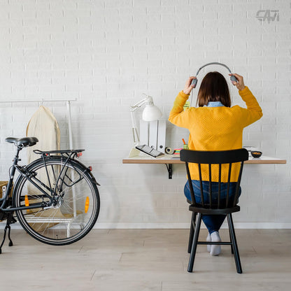 CAWI Sturdy Wall Folding Table Made of Solid Wood: Space-saving, Foldable Kitchen Table and Floating Desk, Laminated MDF Folding Table