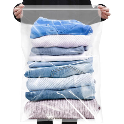 25PCS Reusable Large Travel Clothes Bags Plastic Hospital Bags, Waterproof Ziplock Bag Transparent Large Storage Organiser for Clothes Luggage