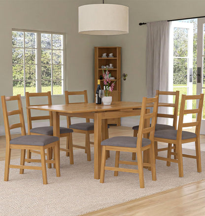 Hallowood Furniture Waverly Oak Extending Dining Table and Chairs Set 6