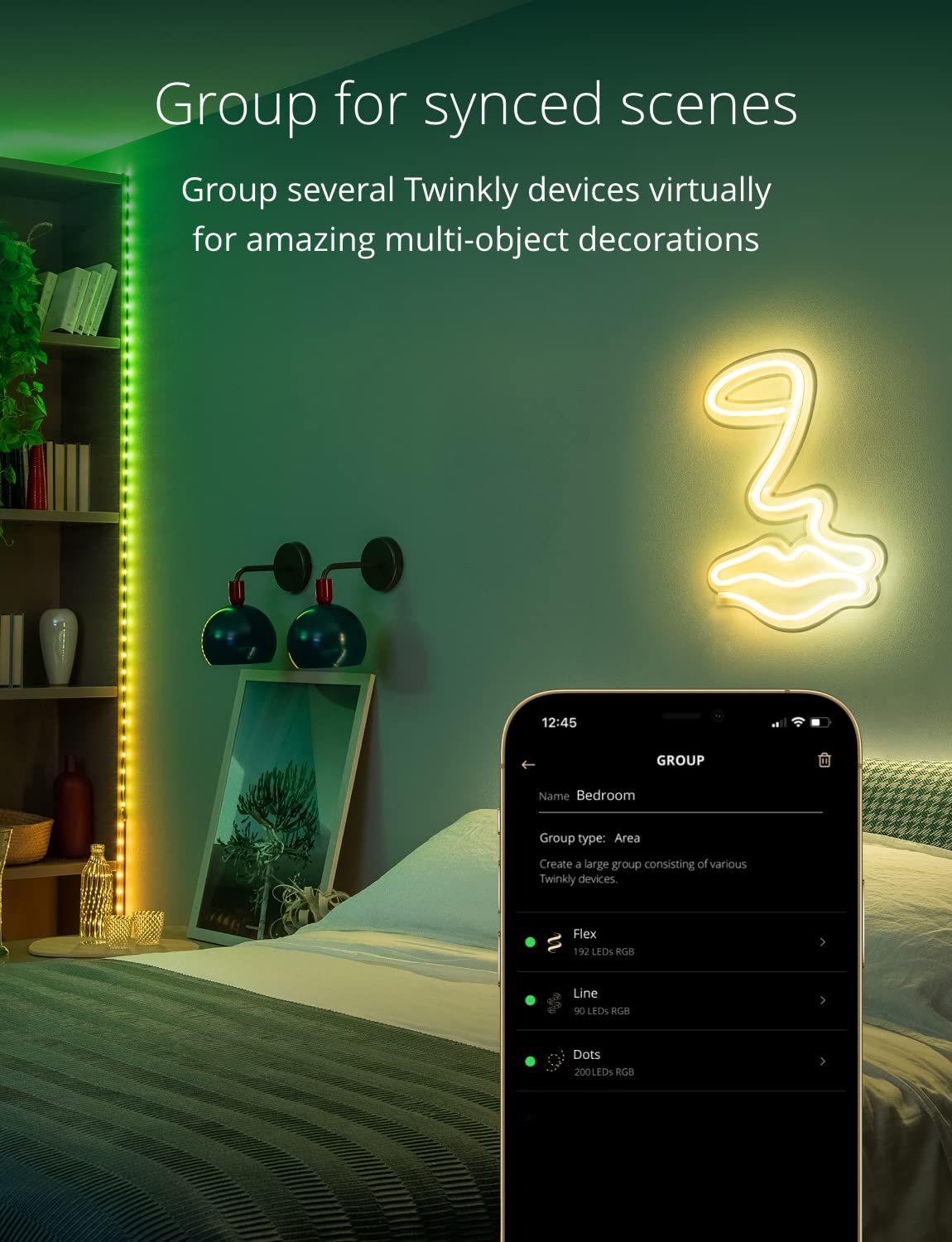 Twinkly Dots 10m, Flexible RGB LED Strip, in- and Outdoor, Compatible with Alexa and Google Home, IP44, 16 M+ Colors, App Control, Black Wire, 200 LED