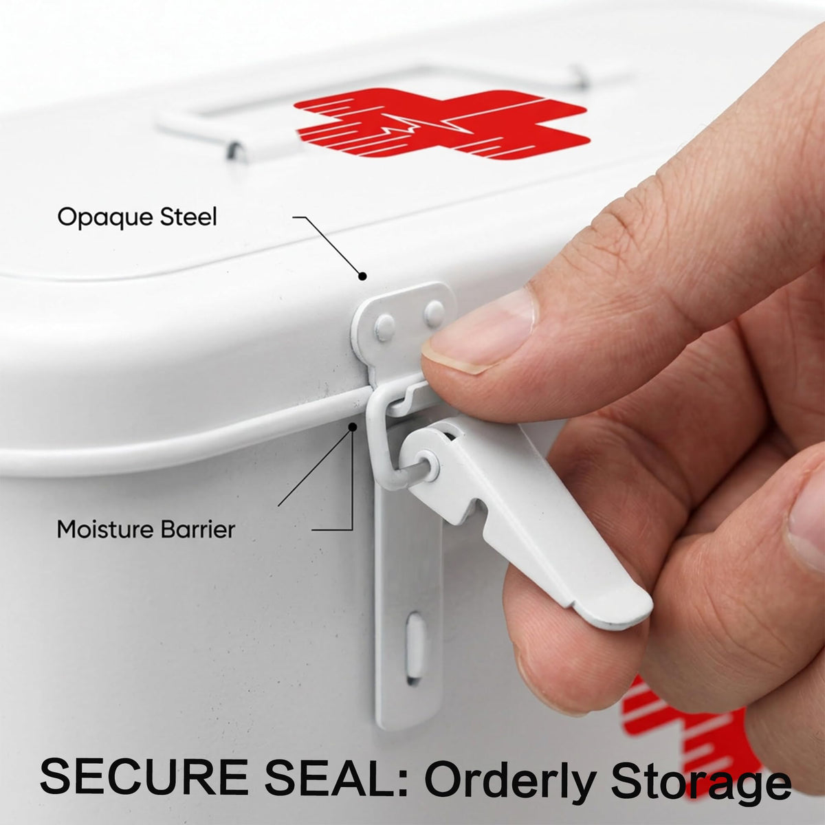 Orionstar First Aid Medicine Box, First Aid Cabinet with Top Handle, Metal Medicine Storage Tin with 3 Portable Medicine Boxes