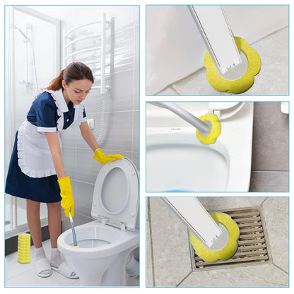 Disposable Toilet Brush Refills,30 Pcs Toilet Wand Replacement Heads-Yellow