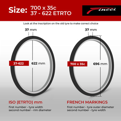 Fincci Roam Pair 700 x 35c Tyres 37-622 with 1mm Antipuncture Protection 700c Foldable Tyres for Cycle Road Hybrid Touring Electric Bike Bicycle Tyre