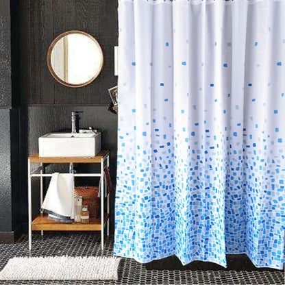 Homxi Bathroom Curtains Mould Proof Resistant 300x200cm,Polyester Shower Curtain with Hooks,Shower Curtain Weighted,Mosaic Pattern Bathtub Curtain