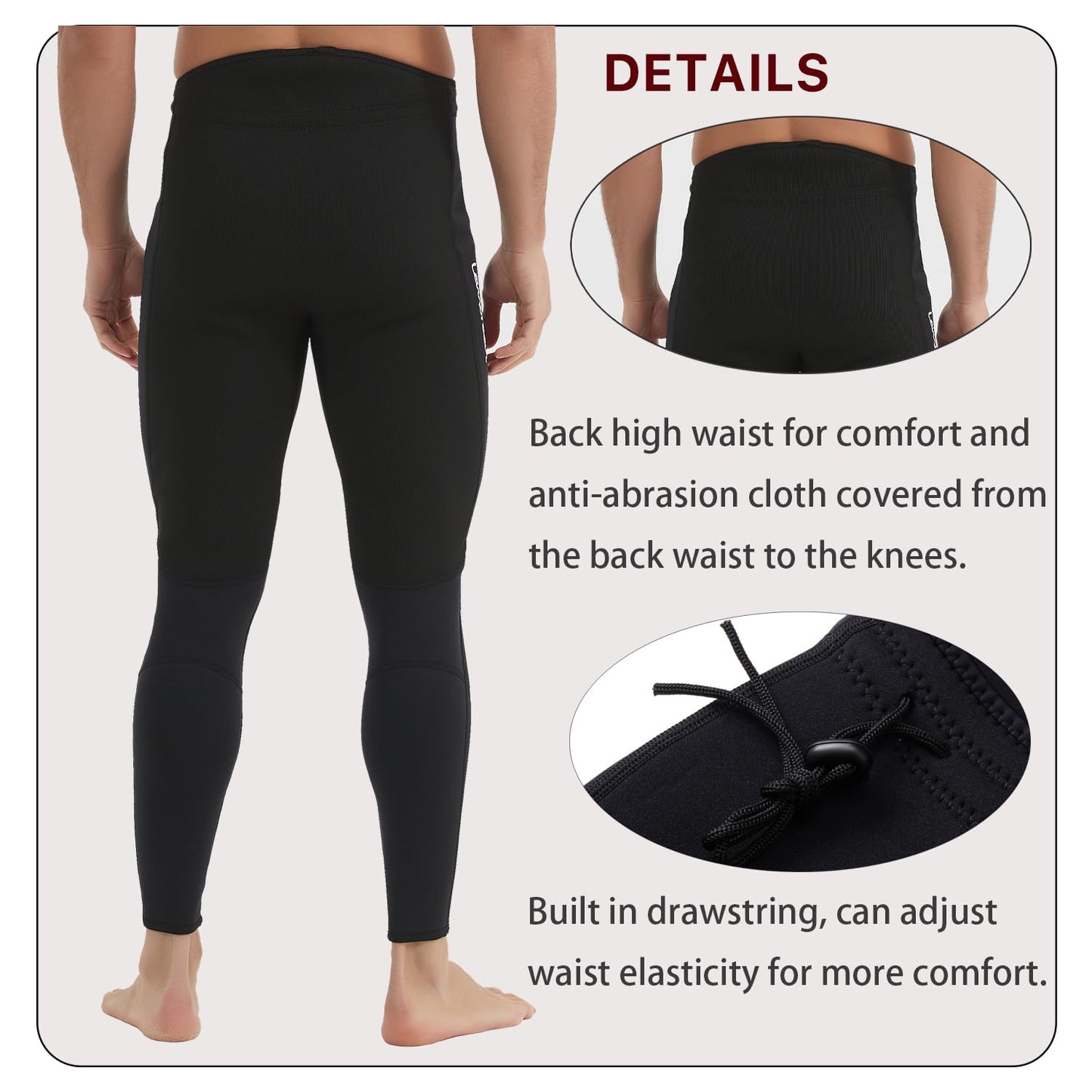 Lemorecn Wetsuits Pants 3mm Neoprene Swimming Canoeing Pants(UK1031-XL?