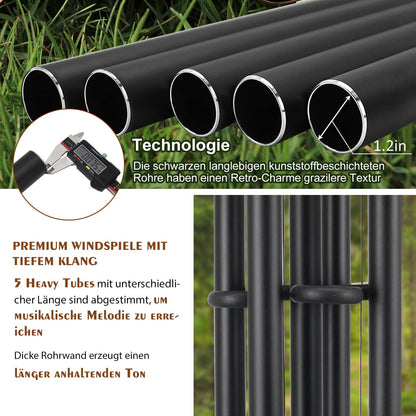 ASTARIN 48" Large Wind Chimes Outdoor Sympathy Wind Chime with 5 Heavy Aluminum Tubes Tuned Soothing Melody, Memorial Wind Chimes for Outside