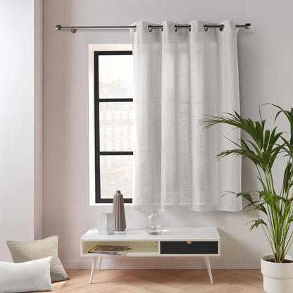 Douceur d'Intérieur Twily Eyelet Curtain 135 x 180 cm White Cotton Recycled Polyester