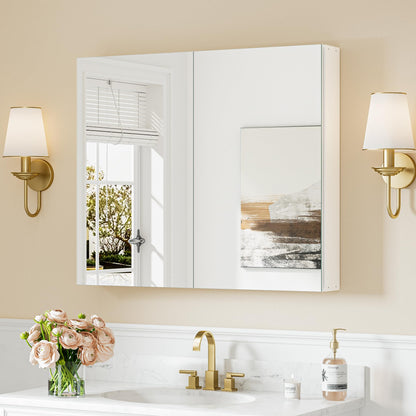 Keonjinn Bathroom Cabinets with Mirror - 75x65cm Aluminum bathroom Mirror Cabinets