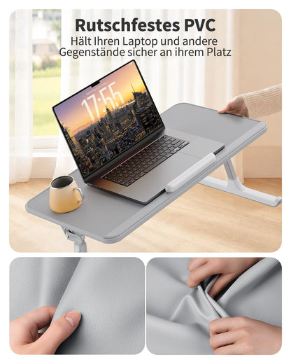 SAIJI Non-Slip Leather Lap Desk Laptop Bed Tray Table, Laptop Stand for Bed