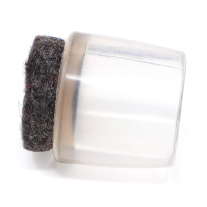Adsamm / 16 x Leg tips with felt for round tubes | ø for round tubes 0.51-0.55 '' (13-14 mm) | trasparente | round