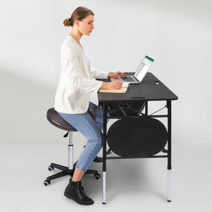 MasterMassage Ergonomic Swivel Saddle Stool, Rich Coffee