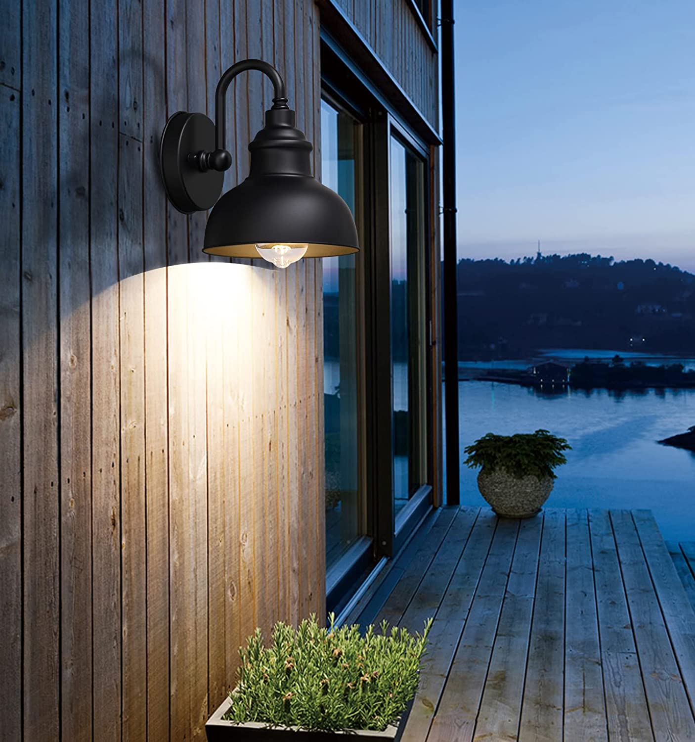 UYHGO Industrial Wall Light Black Vintage Metal Light with E27 Lamp Holder for Farmhouse, Barn, Warehouse, Loft, Living Room (excl. E27 Bulb) - 1 Pack