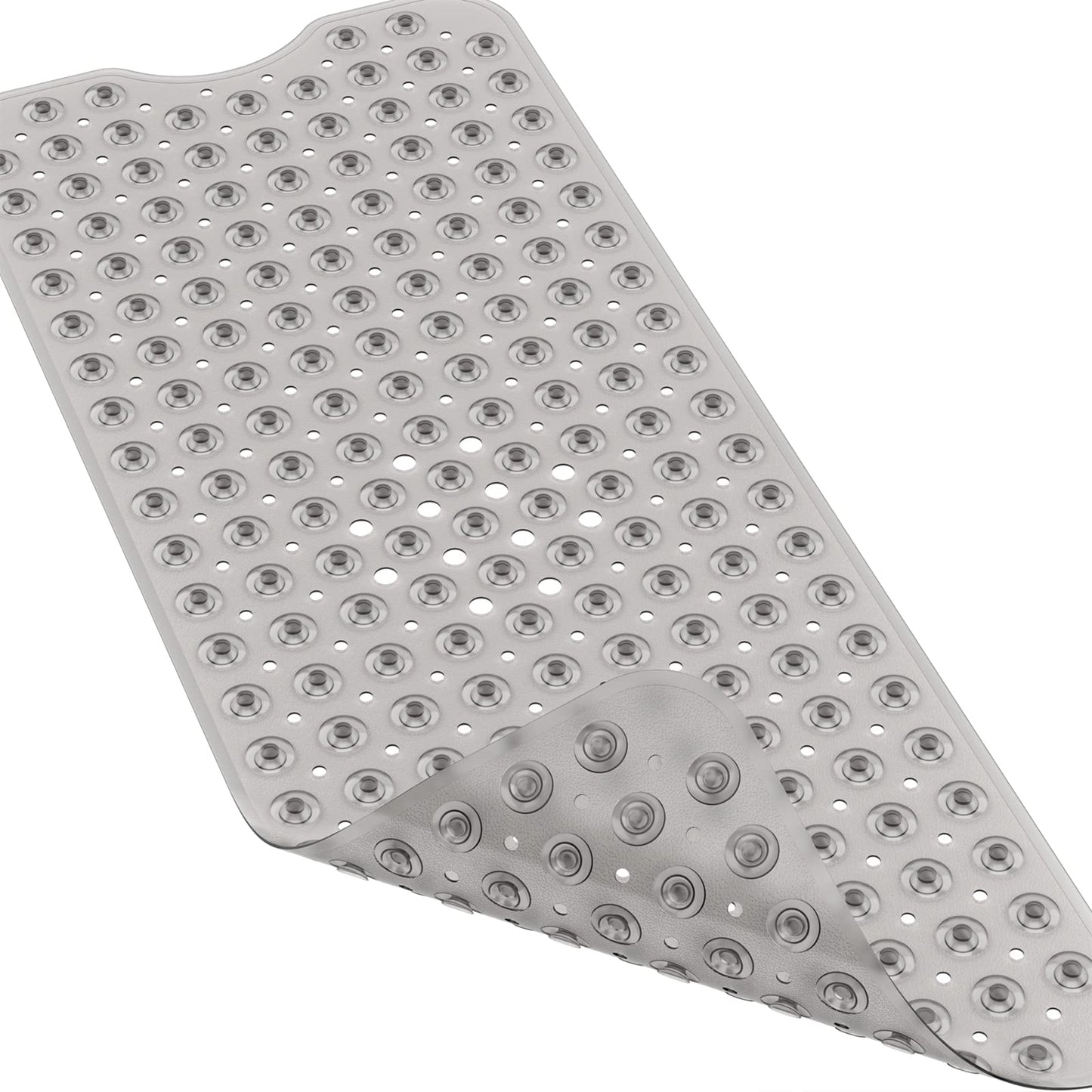 XIYUNTE Bathtub Mat Non Slip - 100x40cm Extra Long Shower Mats Non Slip Anti Mould, Anti Slip Bath Mats with Suction Cups and Drain Holes, Machine