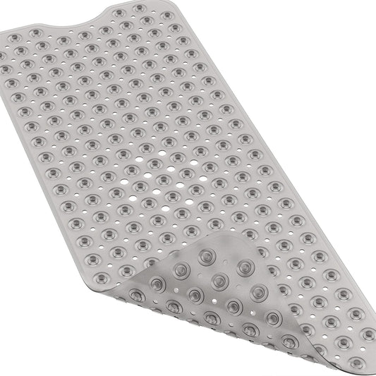 XIYUNTE Bathtub Mat Non Slip - 100x40cm Extra Long Shower Mats Non Slip Anti Mould, Anti Slip Bath Mats with Suction Cups and Drain Holes, Machine