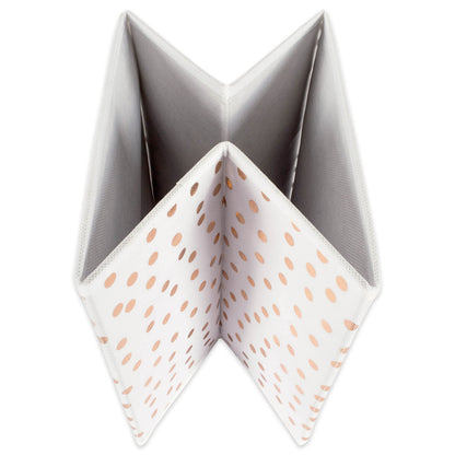 DII Non Woven Polyester Storage Bin, Polka Dot, White & Copper, Large Set of 2