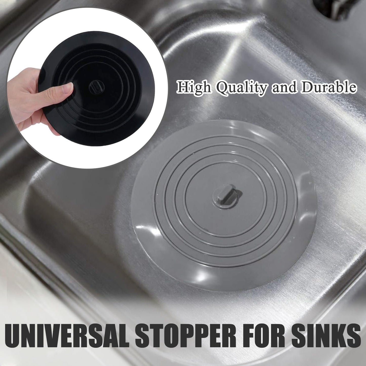 SYEYCW 3 Pcs Drain Stopper, Silicone Tub Stopper, 6 inch Durable Silicone Plug with Effective Seal, Drain Stopper Universal Sink Plug