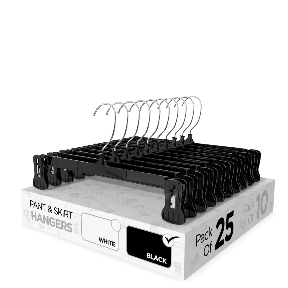 Sharpty Pant & Skirt Hangers - Closet Hangers for Shorts, Shirts, Jeans, Dresses, Slacks, Coats, Clothes, Clothing, Garments & More - Durable