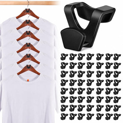 HOUSE DAY Space Saving Hangers 60 Pack, Smart Hangers for Clothes, Black