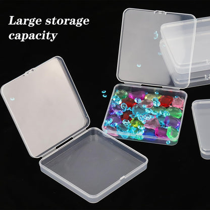 Prmape Pack of 10 Storage Boxes with Lid, Large, 10.5 x 10.5 x 1.8 cm, Rectangular Empty Mini Storage Box