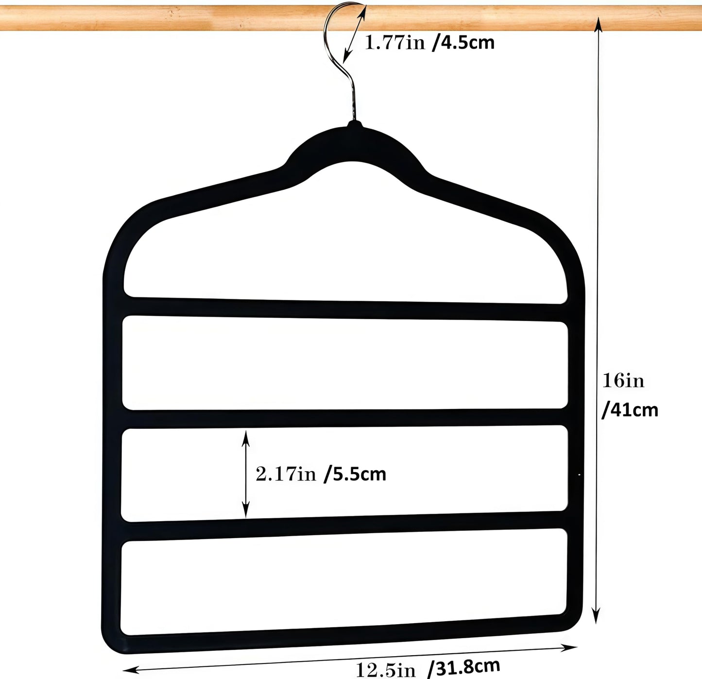 Trouser Hanger Space Saving Clothes Velvet Hanger with 4 Layers Slacks