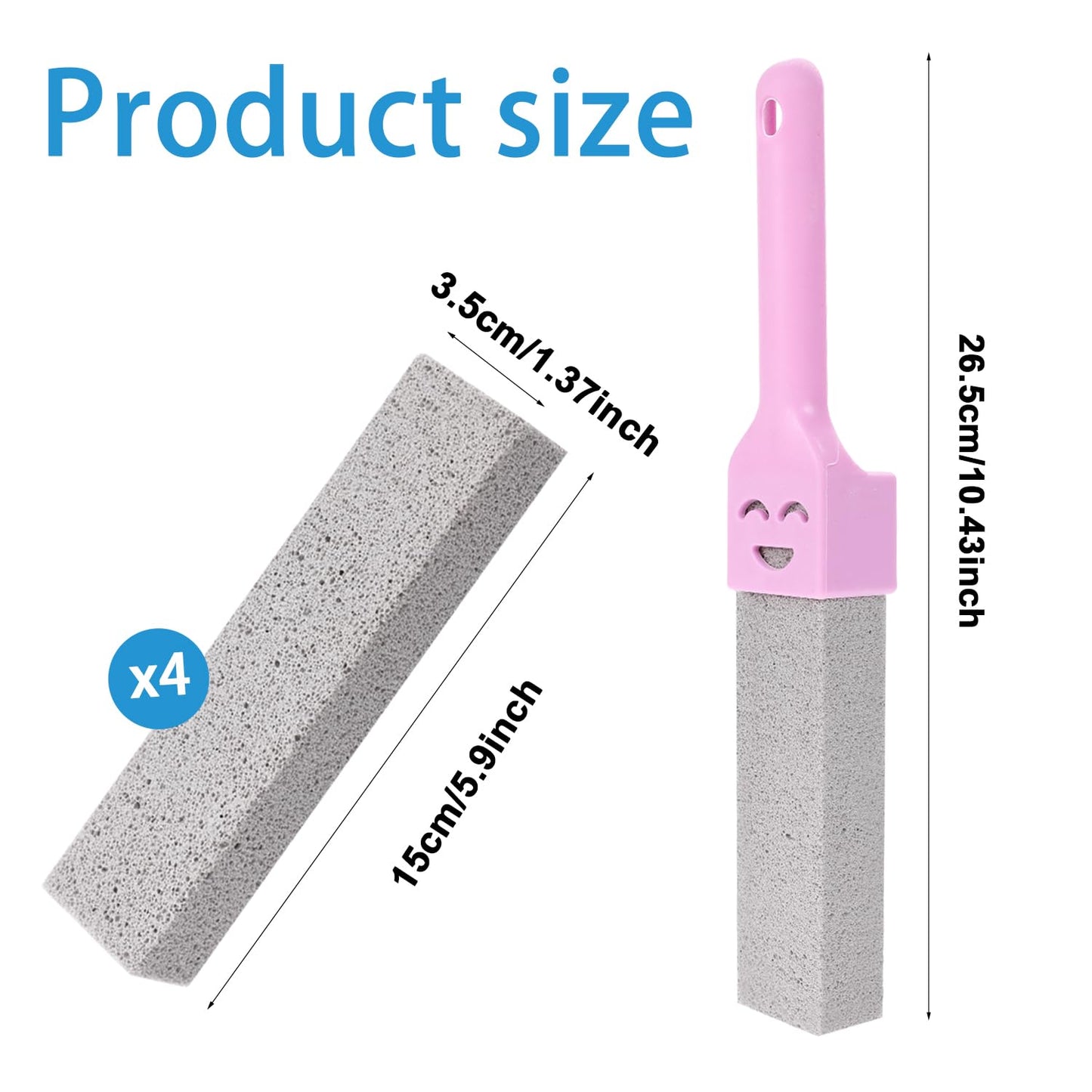 Pumice Stone for Toilet 4 Pcs Toilet Pumice Stone Toilet Pumice Cleaning Stone with Handle Pumice Stone for Cleaning Toilet Scrubber Pumice Stone