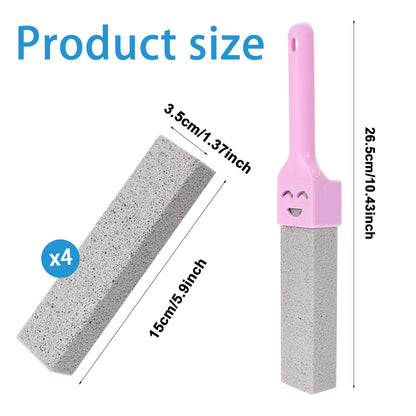 Pumice Stone for Toilet 4 Pcs Toilet Pumice Stone Toilet Pumice Cleaning Stone with Handle Pumice Stone for Cleaning Toilet Scrubber Pumice Stone