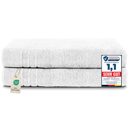 Komfortec Jumbo Bath Towels, 100% Cotton, Quick Dry, 80x200, White