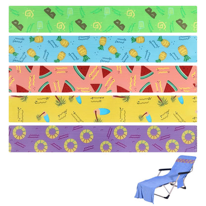 Beach Towel Bands, Beach Towel Bands for Sun Loungers, 5 Styles,30x5cm 5Pcs