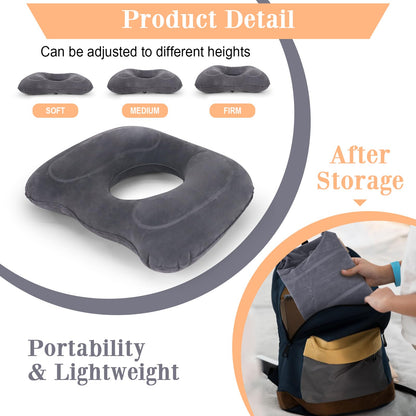 AirSwim Inflatable Hemorrhoid Pillow, Inflatable Donut Cushion for Sitting