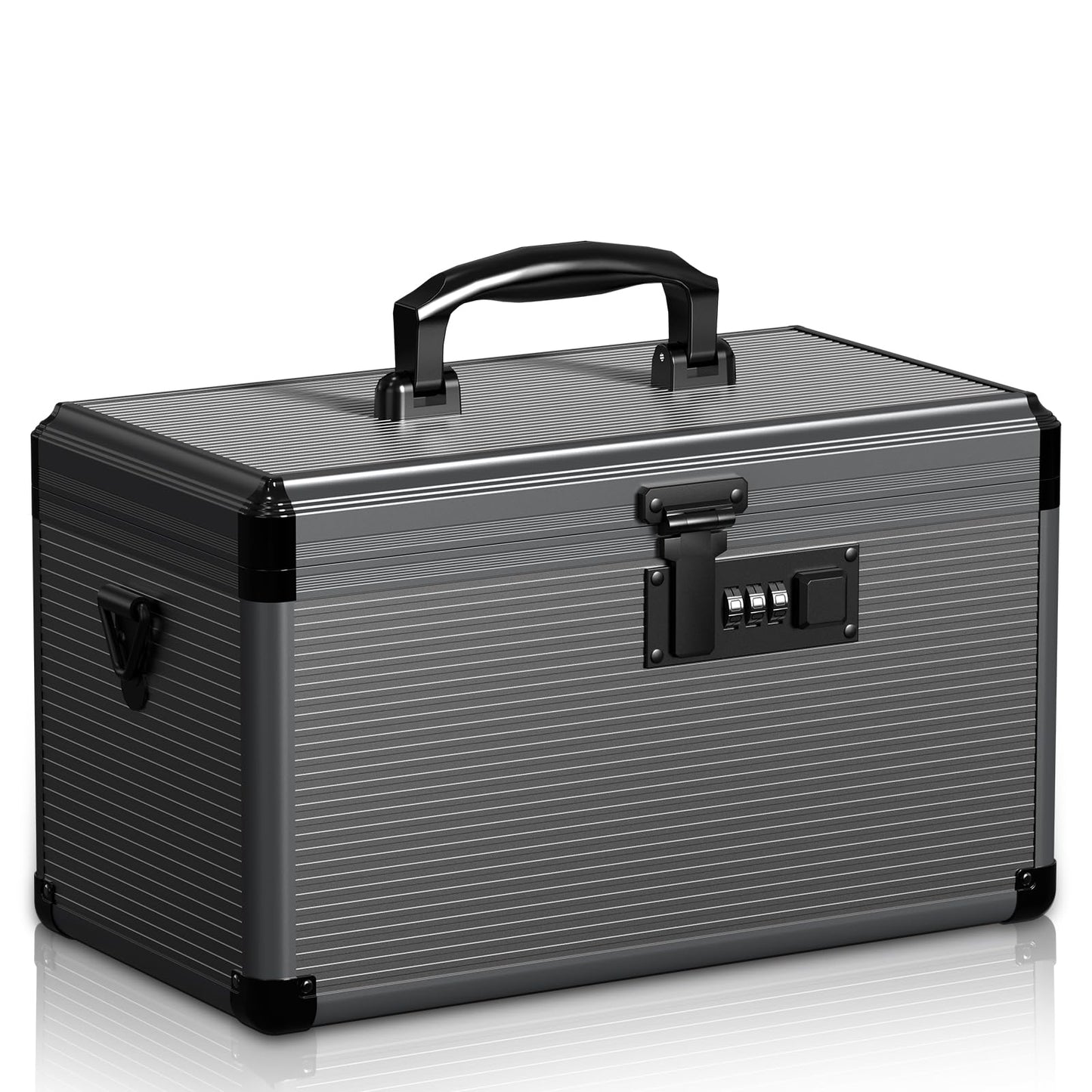 Lockbako Medicine Lock Box with Code, Lockable Medicine Box with Removable Tray & Pocket Bag