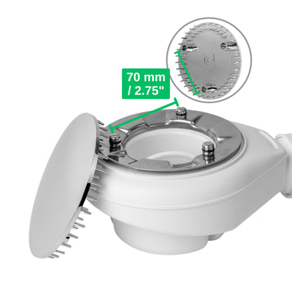 Cover for shower drain, Ø 115 mm, compatible with Viega Tempoplex drain set from model year 2006, suitable for model 6964.0, for drain hole Ø 90 mm
