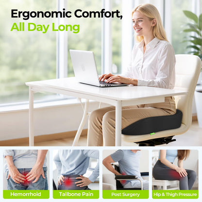 AUVON Thickened Donut Cushion for Hemorrhoids, Thigh Slope for Long Sitting