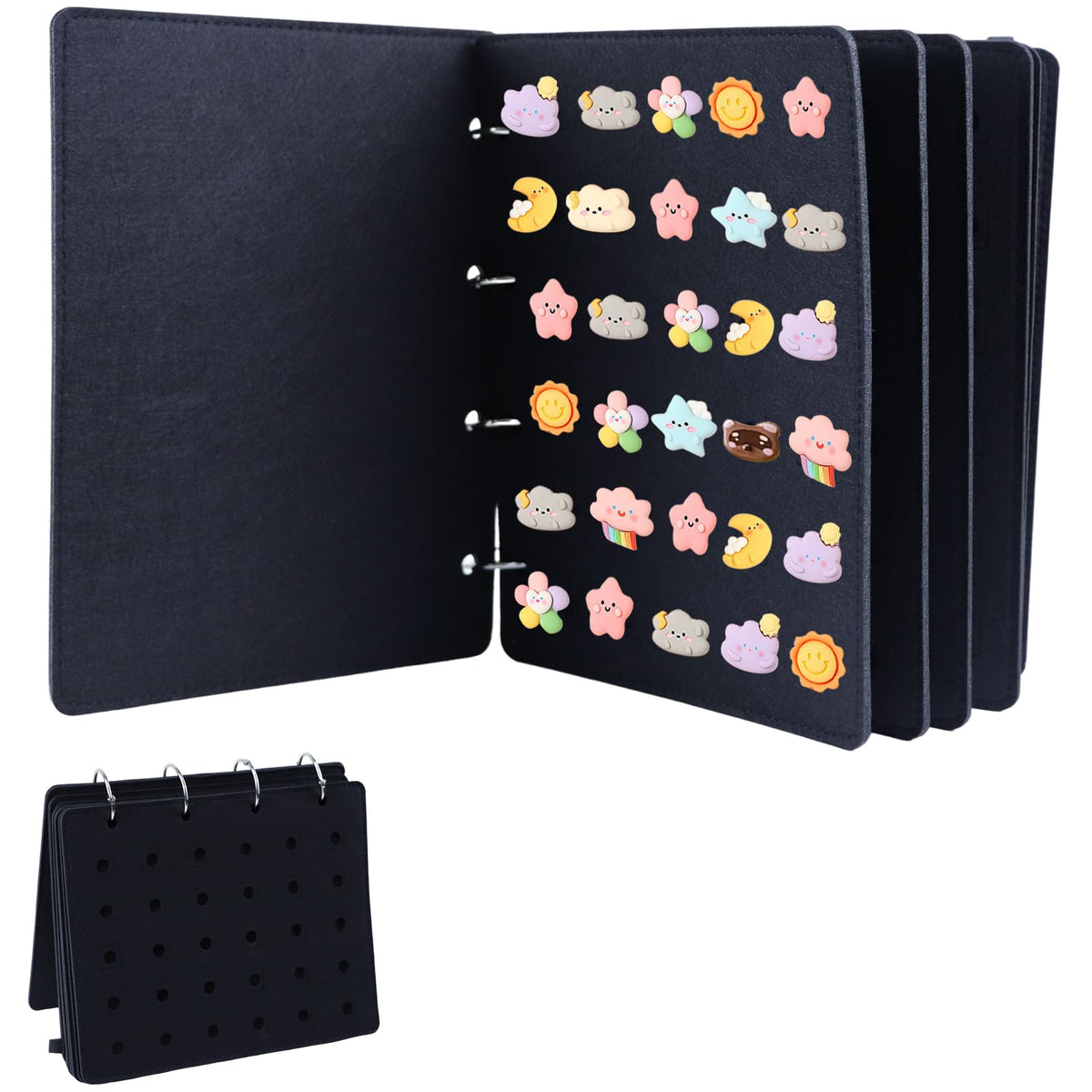 Les-Theresa 8 Pages Enamel Pin Display Pages, Pin Collection Display Book 10.2X8.4In Pin Collector Storage