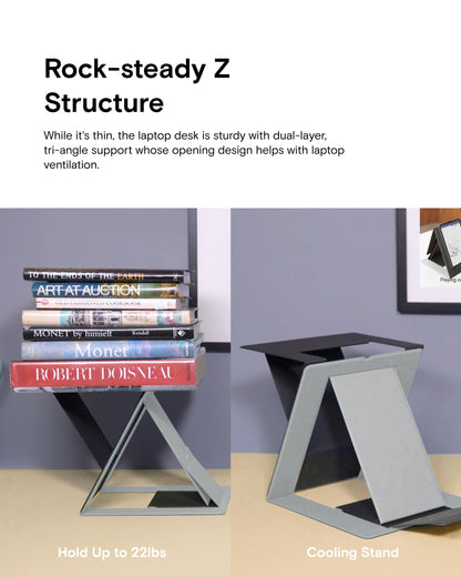 MOFT Z Laptop Stand for Desk, Slim Adjustable Laptop Riser Foldable Laptop Holder, 4 Sitting Modes, Compatible with Most Laptops Up to 17"