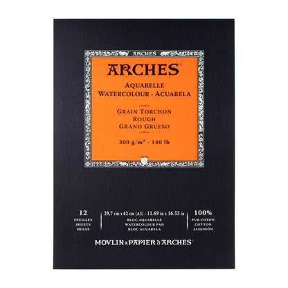 ARCHES Watercolour pad, wood, White, Block 12 Blatt-A3