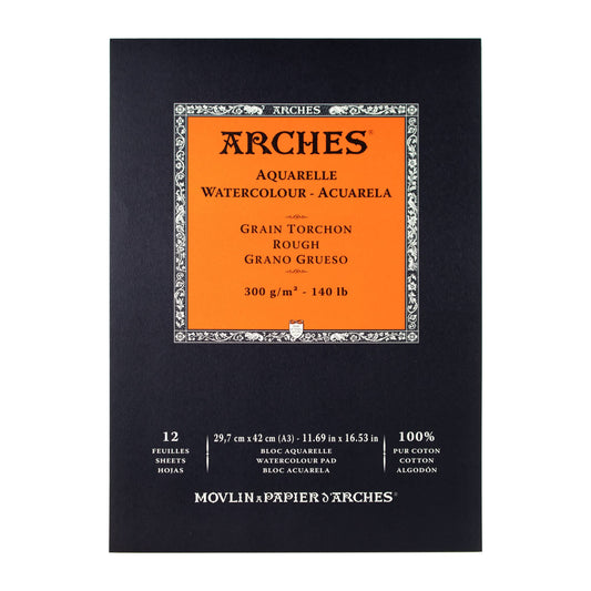 ARCHES Watercolour pad, wood, White, Block 12 Blatt-A3