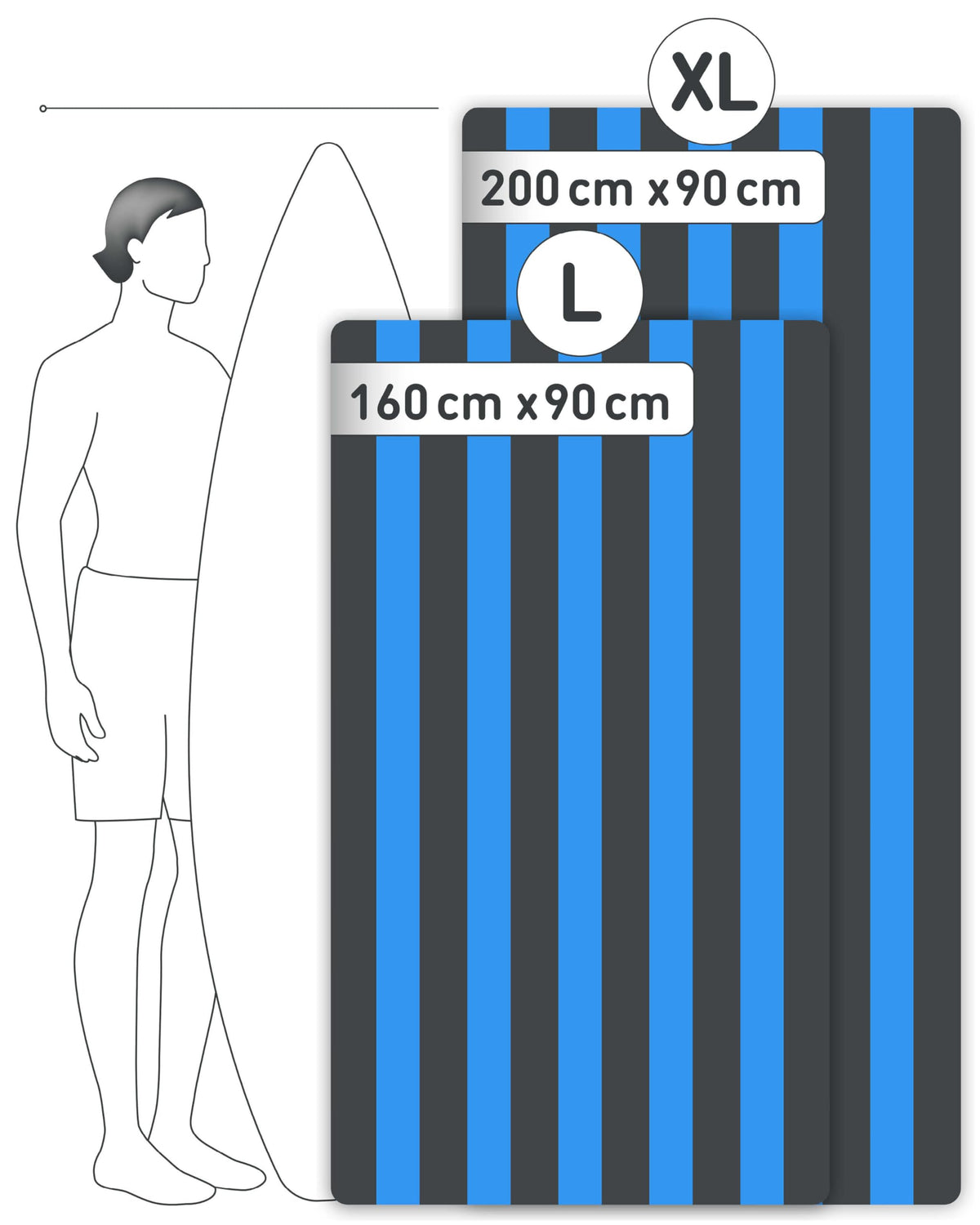Fit-Flip Beach Towel Microfibre - Large Quick Dry Towels - Sand Free
