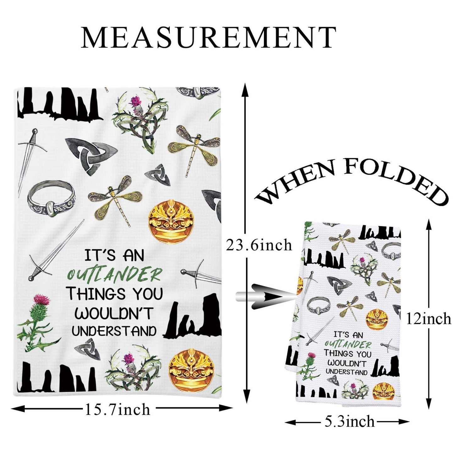 PLITI Outlander Kitchen Towel Scottish Thistle Gifts It's An Outlander Things You Wouldn't Understand Scottish Fans Gift (Outlander Things TWU)