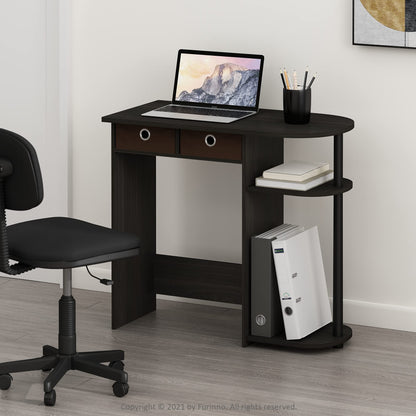 Furinno Go Green Home Laptop Notebook Computer Desk, Study Desk, Writing Desk, Espresso/Black/Brown