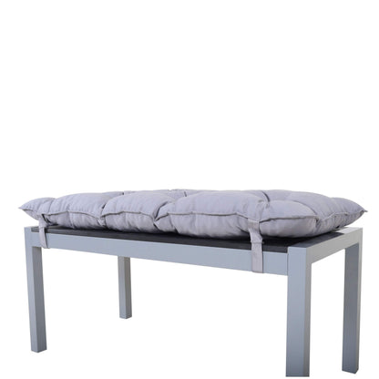 Chicreat Aluminium Bench with Polywood Surface and Cushion, Silver and Black, 100 x 50 x 45cm