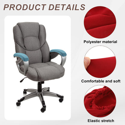 sourcing map Chair Armrest Slipcovers Covers, 32 x 8cm Polyester Removable Seat Hand Rest Protector for Office Chairs Desk Chair(Wine Red)