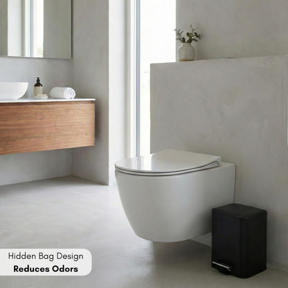 Erreke Bathroom Pedal Bin 3L, Black, Removable Inner Bucket, Modern Design