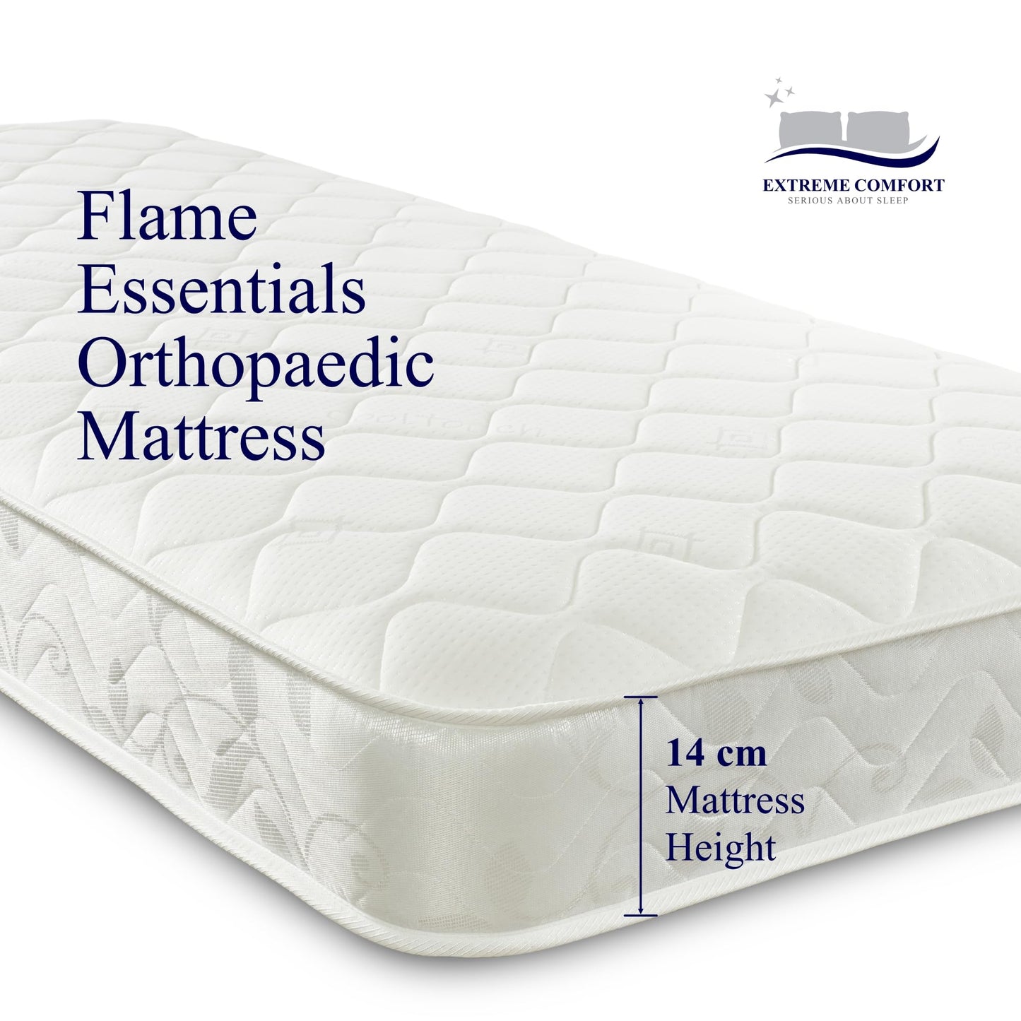 eXtreme comfort ltd Flame Essentials Orthopaedic Small Double Mattress 4 FT (120x190cm) | Firm Support Foam | Maximum Value All-Foam | 14cm Deep