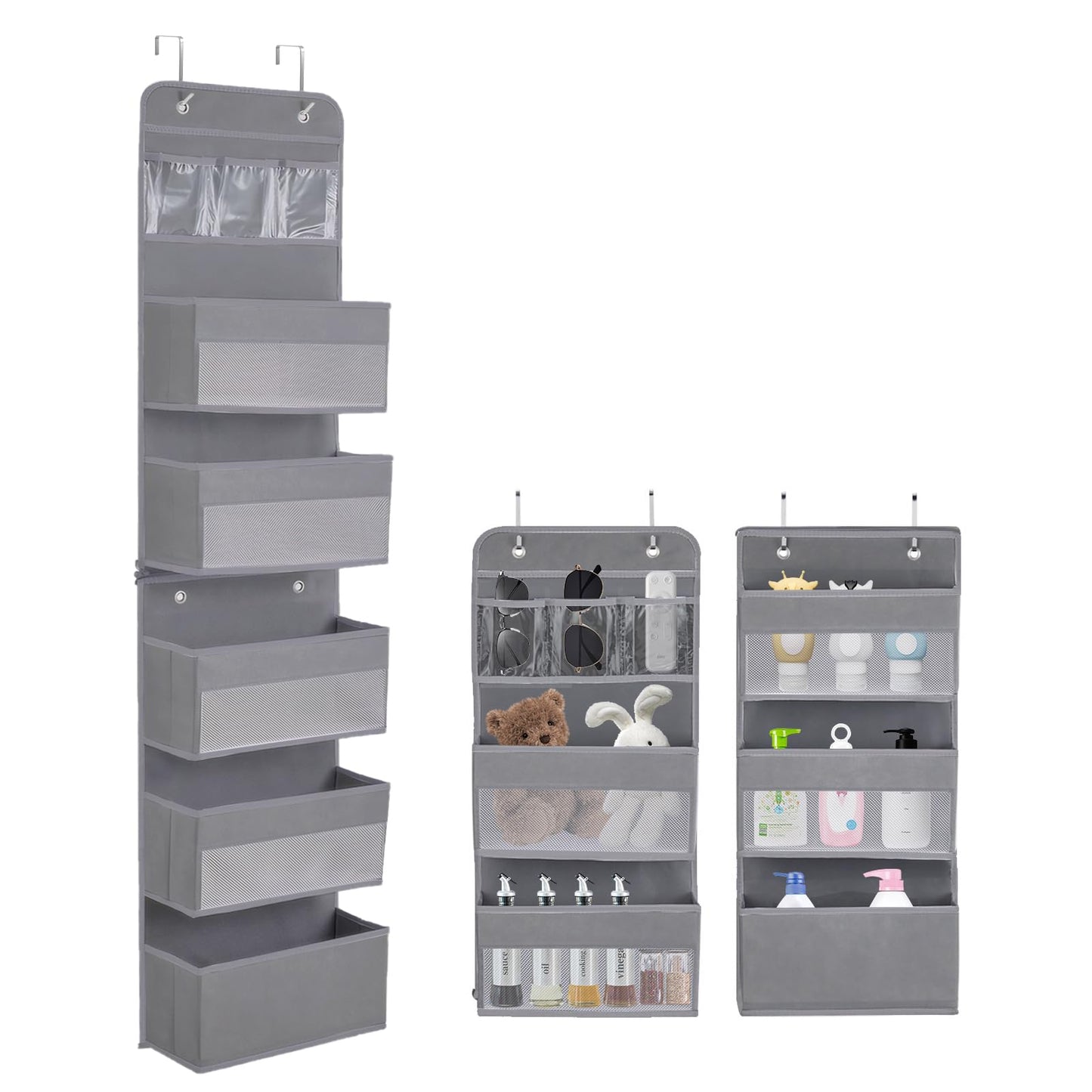 YTACREA Hanging Organizer, Removable Door Hanging Organizer with 5 Layers Storage, Door Organizers with 4 Hooks