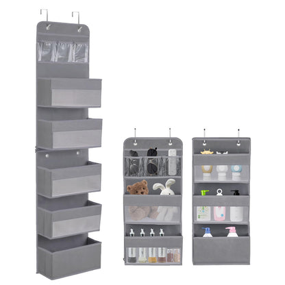 YTACREA Hanging Organizer, Removable Door Hanging Organizer with 5 Layers Storage, Door Organizers with 4 Hooks