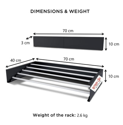 Step Up Laundry Drying Rack, Wall Mounted, Retractable Clothes Drying Rack, 20 kg Capacity, with Wall Template and Long Drill Bit - 70 cm WHITE