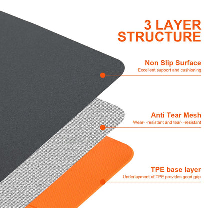 EKE Foldable PU+TPE Yoga Mat 5mm Thickness, Standard Size, Foldable, Lightweight and Portable, Ideal for Yoga, Pilates, Fitness, Sports, Training,