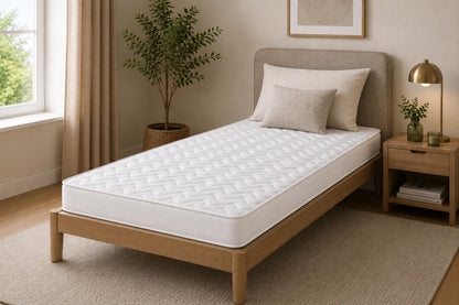 Starlight Beds White Chevron European Single Hybrid Mattress